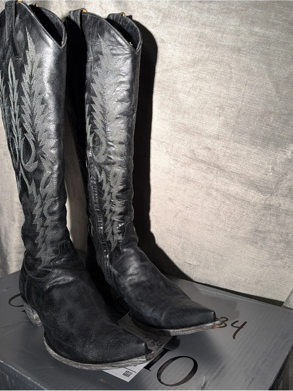 Old Gringo Women’s Black Mayra Tall Western Cowgirl Pointed Toe Boots 10.5B